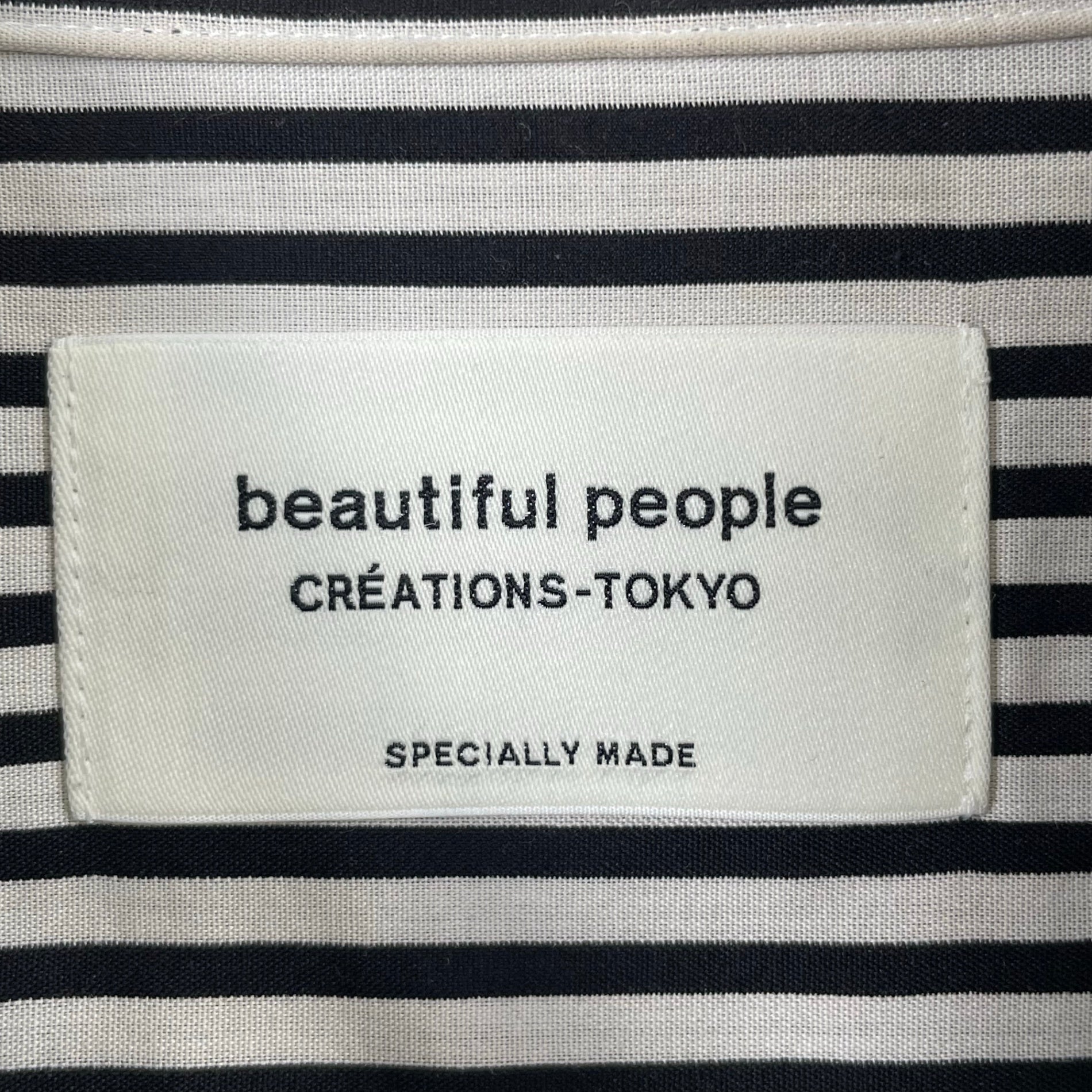 beautiful people / stripe river chin warmer shirt 参考定価：43,000+tax SIZE:40