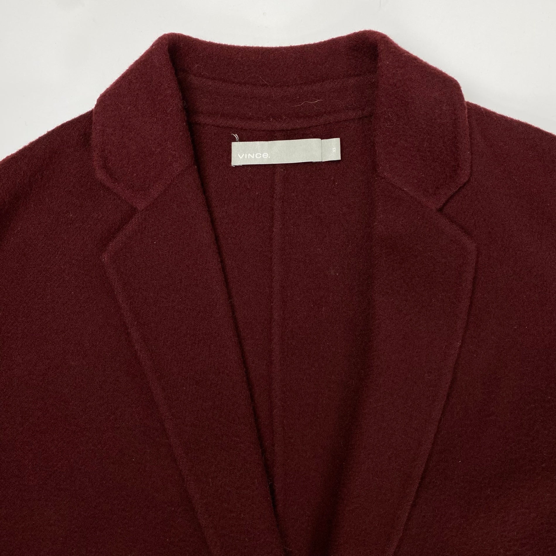 vince. ヴィンス / 1B ライトメルトンコート ワインレッド  参考定価：120,000程度 SIZE:XS