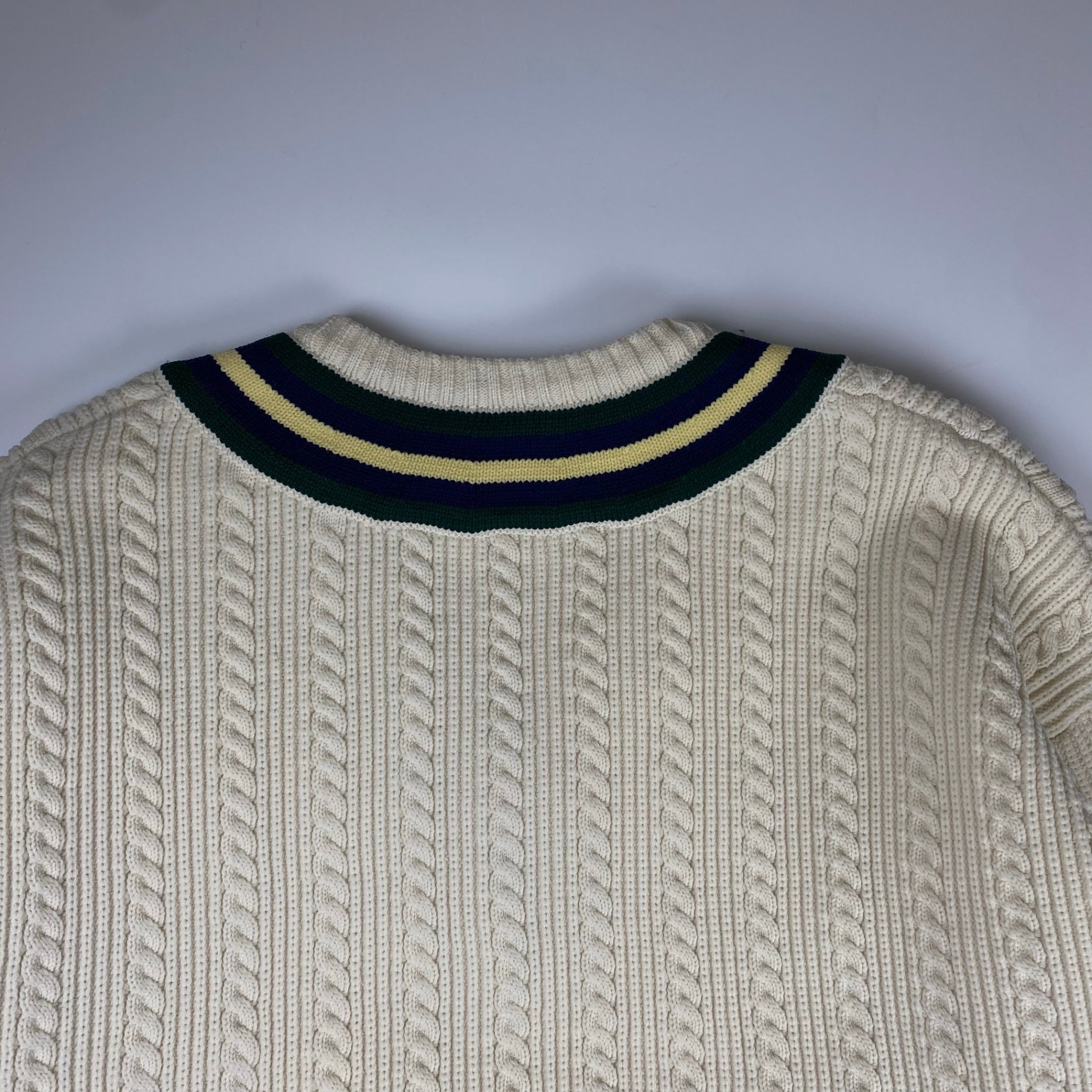 Setinn セットイン BEAMS / Ceremony Knit セレモニーニット チルデン ケーブルニット 参考定価：20,000+tax SIZE：XL