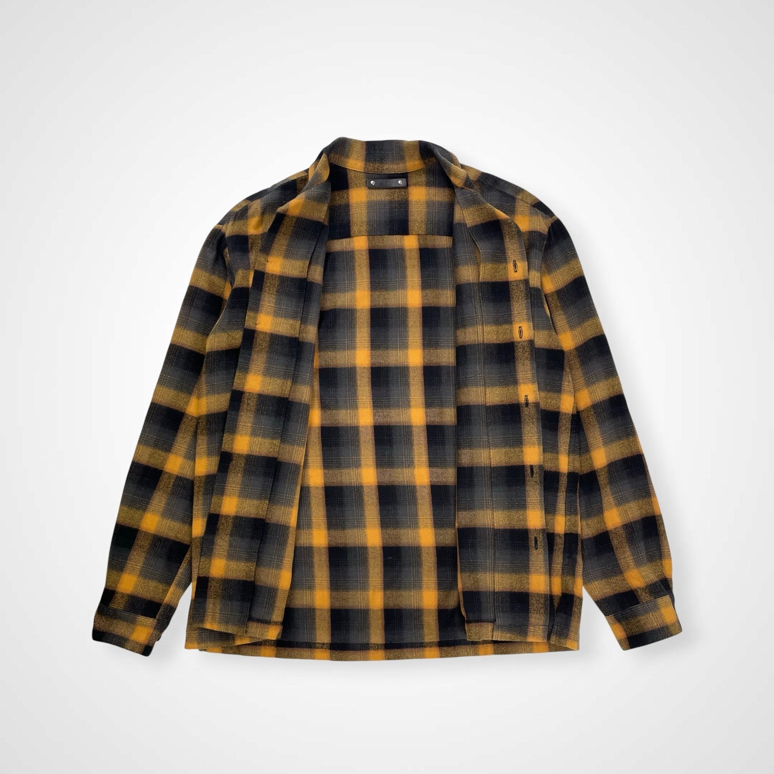 MINEDENIM マインデニム / C.R Flow Ombre Check Open Collar L/S SH