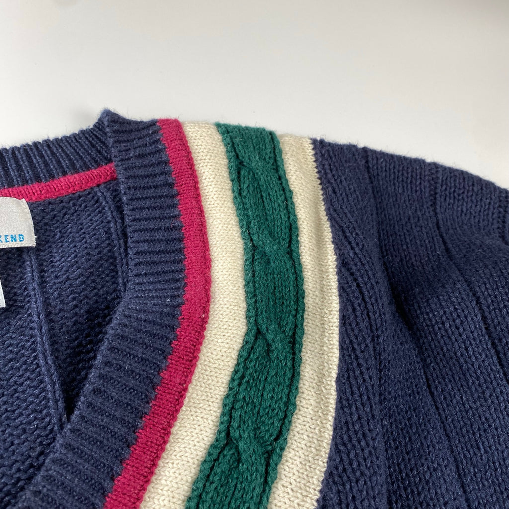 古着 AMERICAN WEEKEND アメリカン ウィークエンド / チルデン 3D ニット コットンリネン SIZE:XL