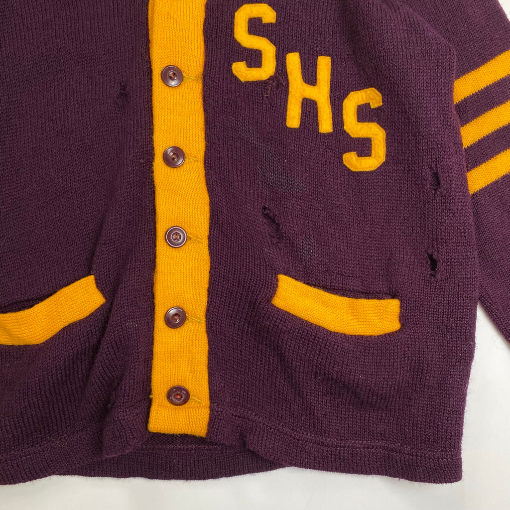 50s Stadium スタジアム / ヴィンテージ レタードカーディガン PURE WOOL SIZE:M程度