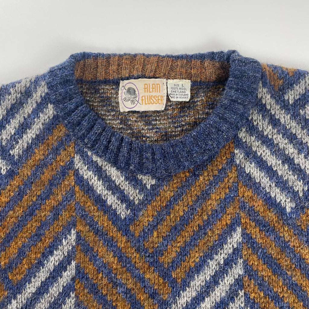 ALAN FLUSSER アランフラッサー / シェットランドウールニット MADE IN SCOTLAND SIZE:L