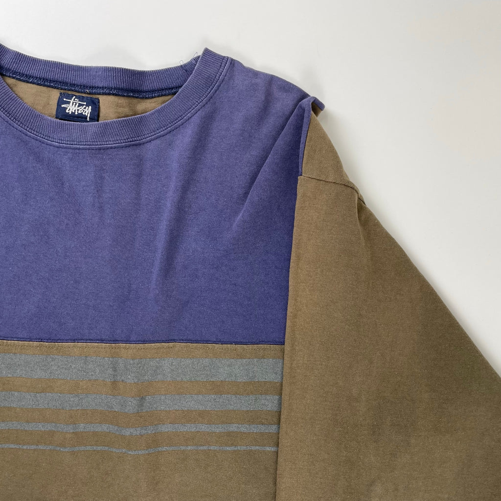stussy ステューシー / ヴィンテージリフレクターボーダーTEE 紺タグ USA製 ショーンフォント SIZE:L