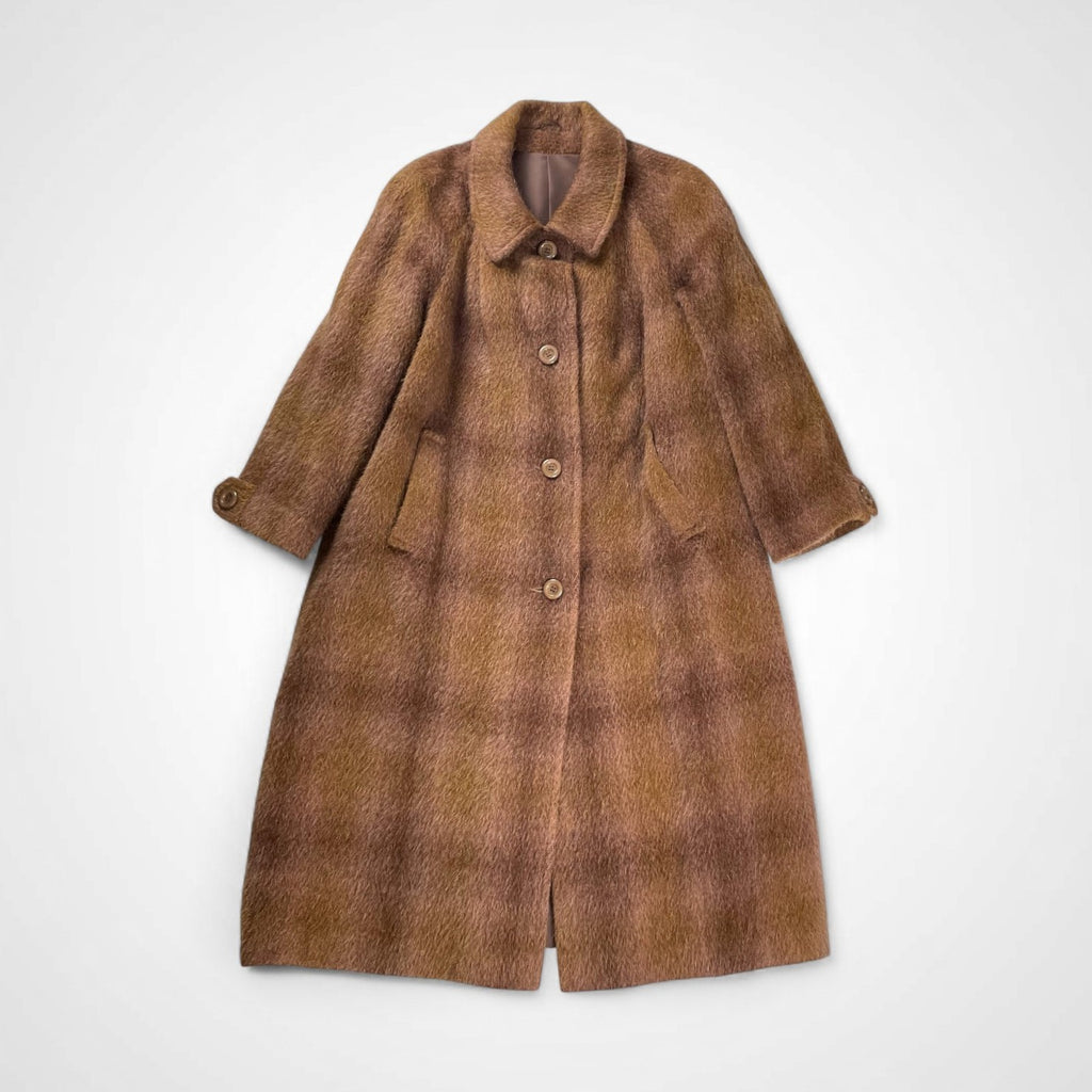 ENGLAND VINTAGE イギリス ヴィンテージ / mid60-early70s Pure Mohair Coat 美品 MADE IN ENGLAND SIZE：L程度