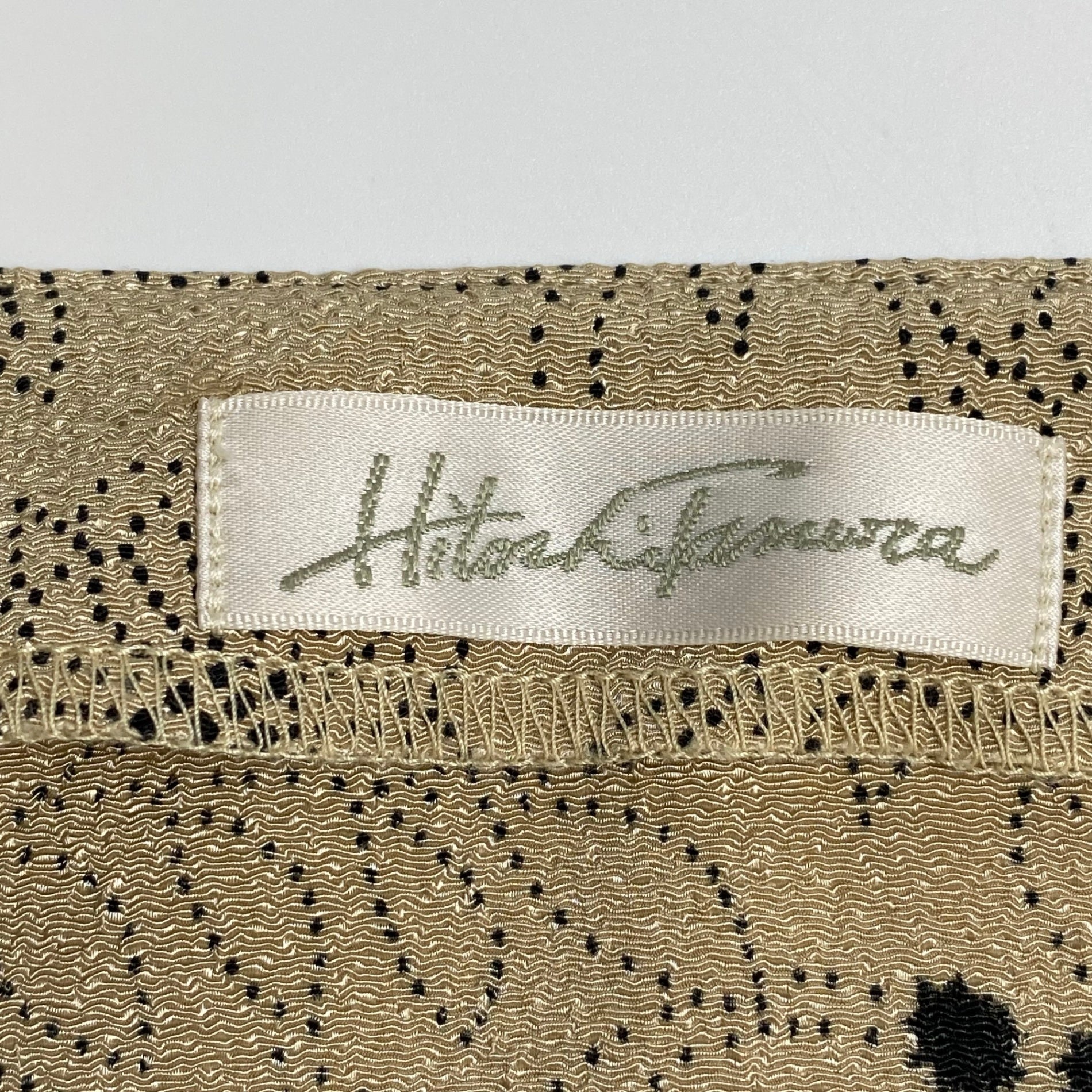 Hitoshi Tamura 詩仙堂 / ちりめん 点描 ワンピース くるみボタン 日本製 参考定価：35,000程度