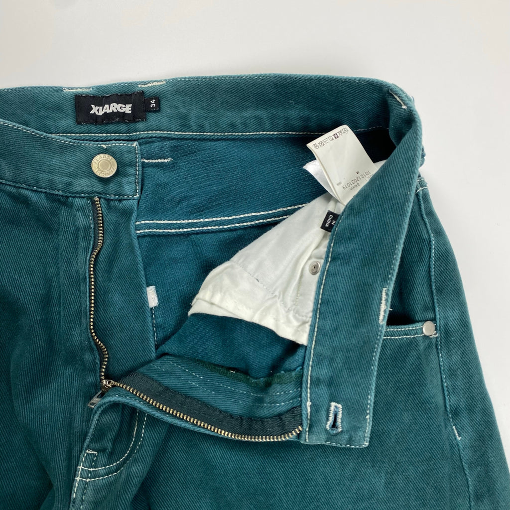 X LARGE エクストララージ / CONTRAST STITCH WIDE PANTS ワイドパンツ グリーン 参考定価：12,000+tax SIZE：34