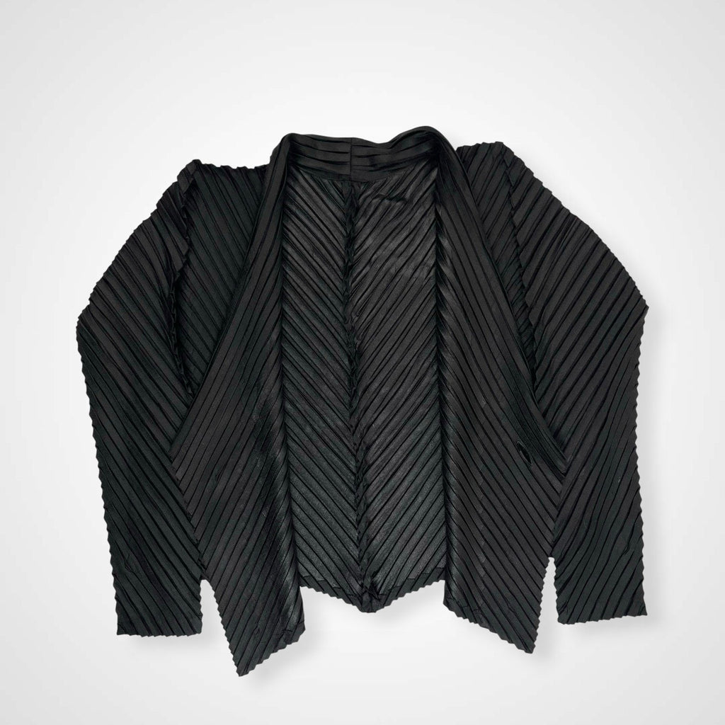 ISSEY MIYAKE イッセイミヤケ / ダイアゴナルプリーツジャケット ブラック IM23FO192 SIZE:2