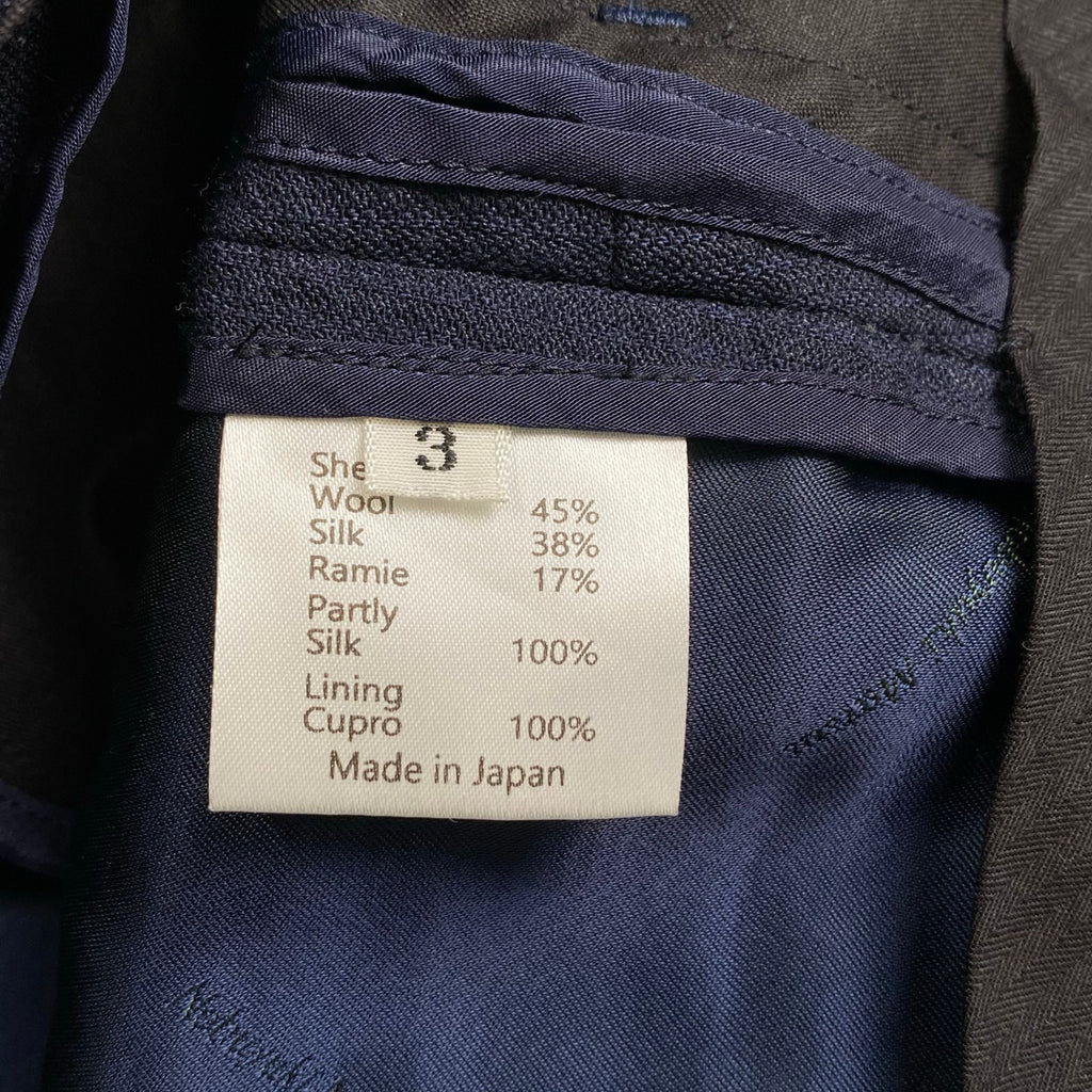 NOBUYUKI MATSUI ノブユキ マツイ / FRAMED PATTERN SLACKS スリット スラックス ネイビー 参考定価：56,000+tax SIZE:3(L程度)