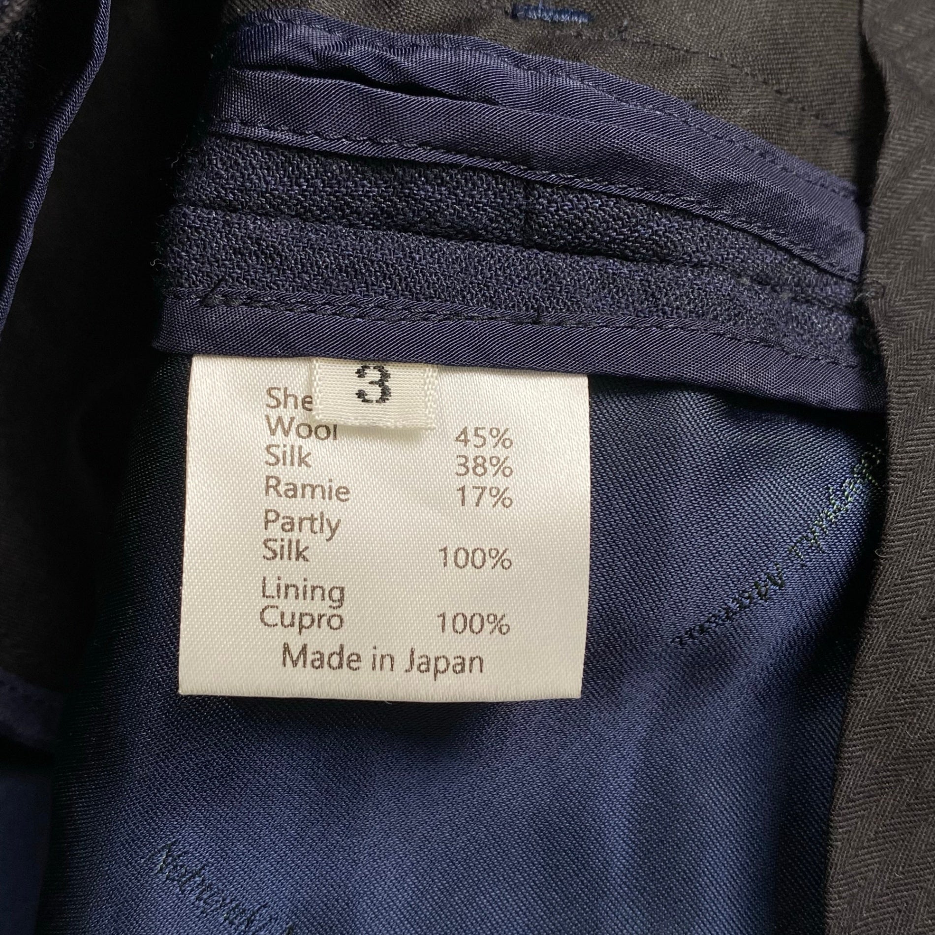 NOBUYUKI MATSUI ノブユキ マツイ / FRAMED PATTERN SLACKS スリット スラックス ネイビー 参考定価：56,000+tax SIZE:3(L程度)