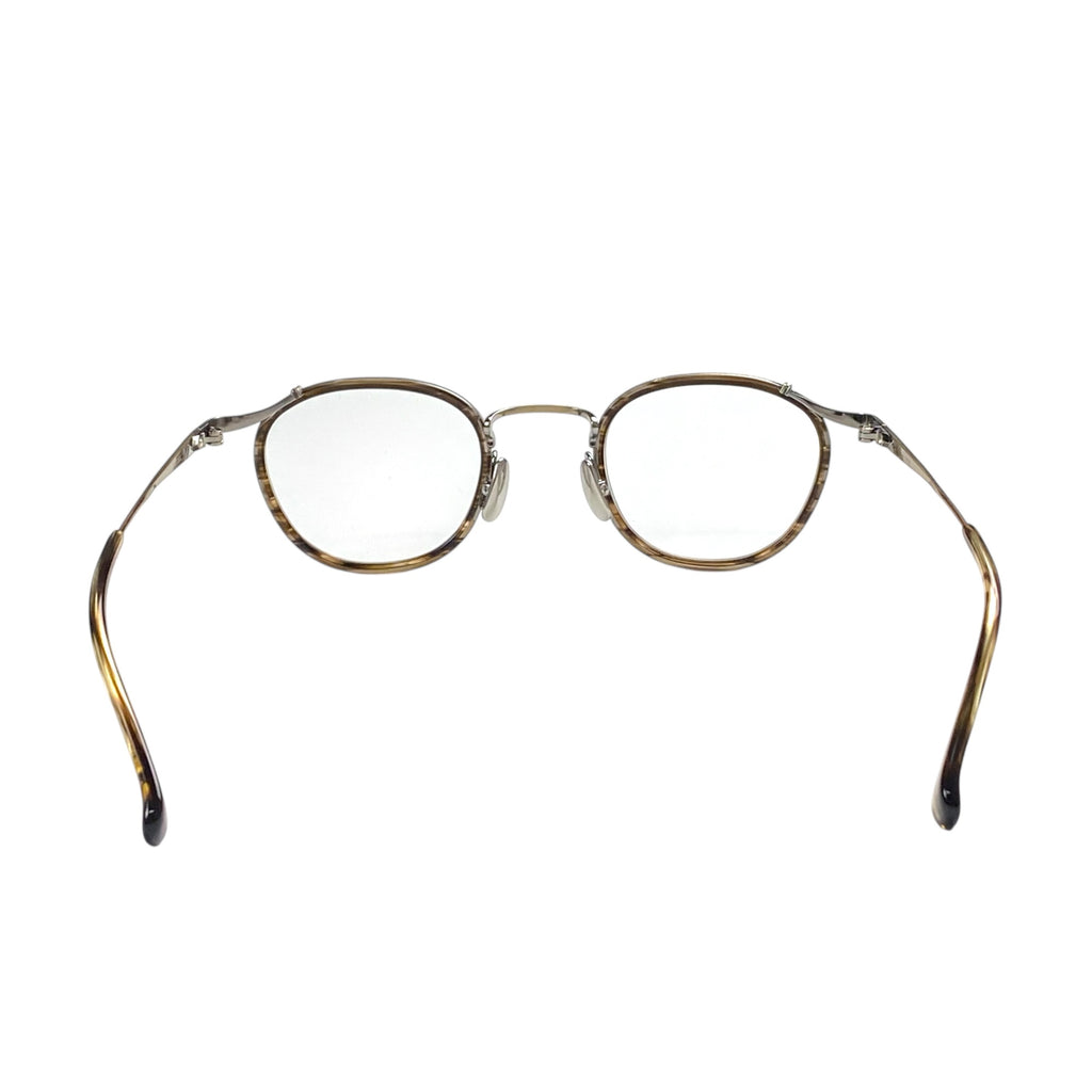 【極美品】 金子眼鏡 premium / KMP-22 シルバーコンビ 伊達メガネ 度なしクリアレンズ