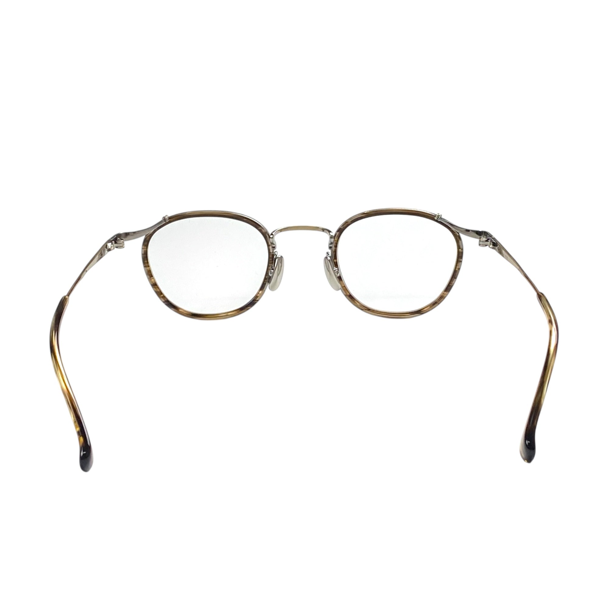 【極美品】 金子眼鏡 premium / KMP-22 シルバーコンビ 伊達メガネ 度なしクリアレンズ