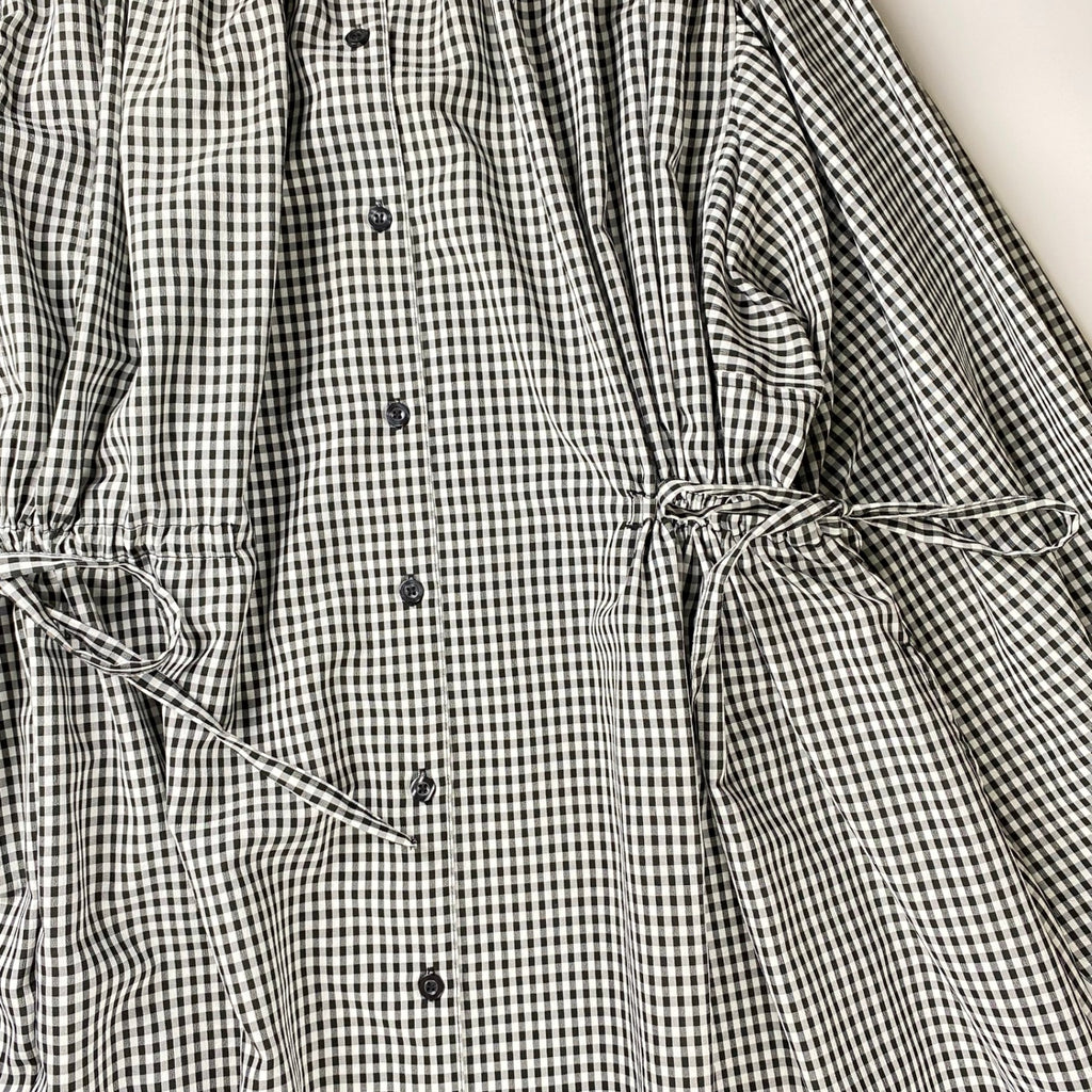 【美品】 AKTE アクテ / サイドコードロングシャツワンピース チェック柄 参考定価：18,000+tax  SIZE：FREE