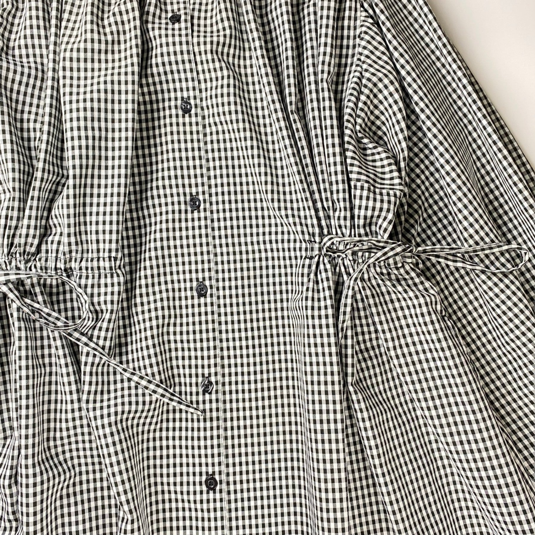 【美品】 AKTE アクテ / サイドコードロングシャツワンピース チェック柄 参考定価：18,000+tax  SIZE：FREE