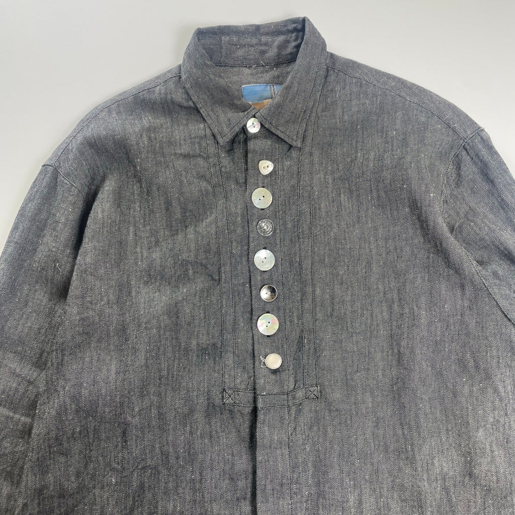 JOURNAL STANDARD × MIKA KASAI / PATCH BUTTON LINEN SH 25AW 参考定価：23,000+tax SIZE:FREE