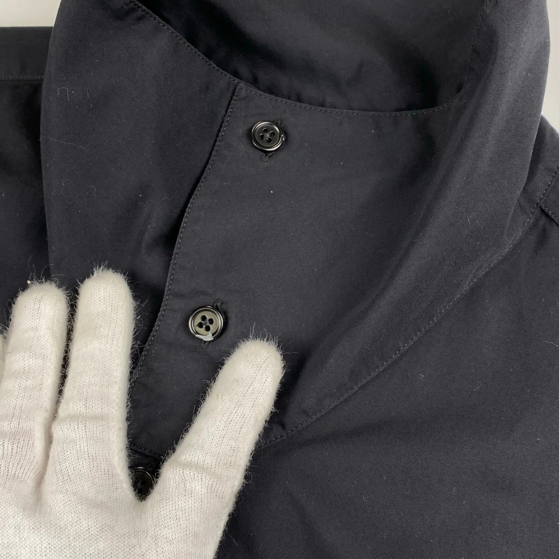 HERMES エルメス / スタンドカラー シャツ セリエボタン 変形デザイン SIZE：39（M程度）