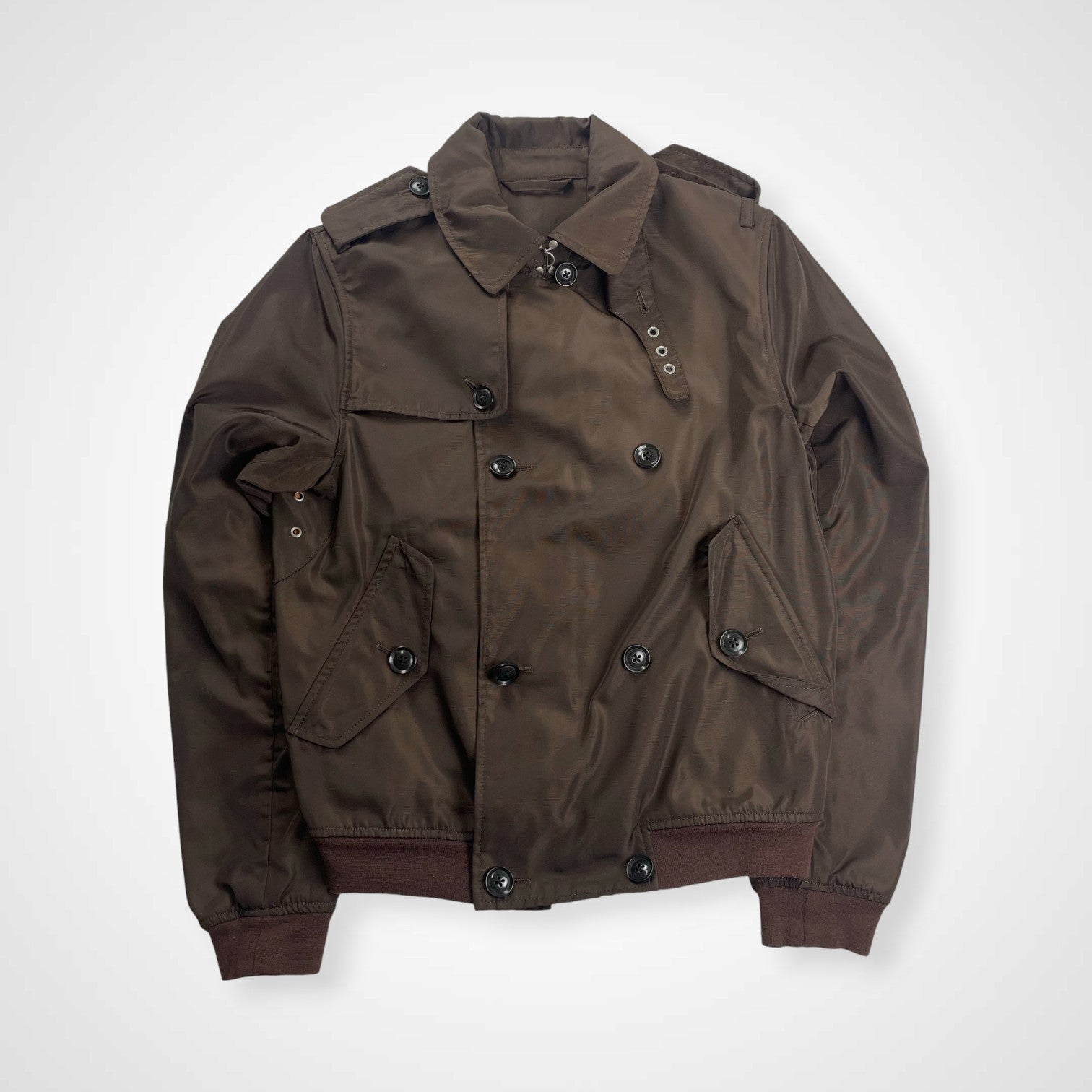 Old BEAMS International Gallery BEAMS オールドビームス インターナショナルギャラリー ビームス / ショートトレンチブルゾン ブラウン 参考定価：60,000程度 SIZE：48