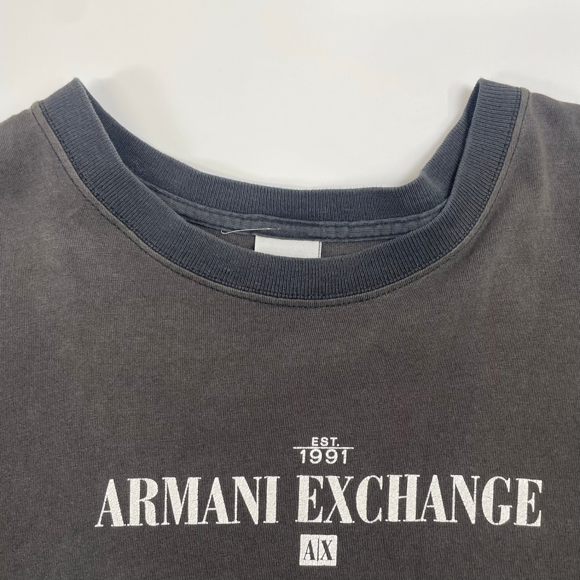 ARMANI EXCHANGE アルマーニ エクスチェンジ / USA製ヴィンテージロゴTシャツ フェード SIZE:L