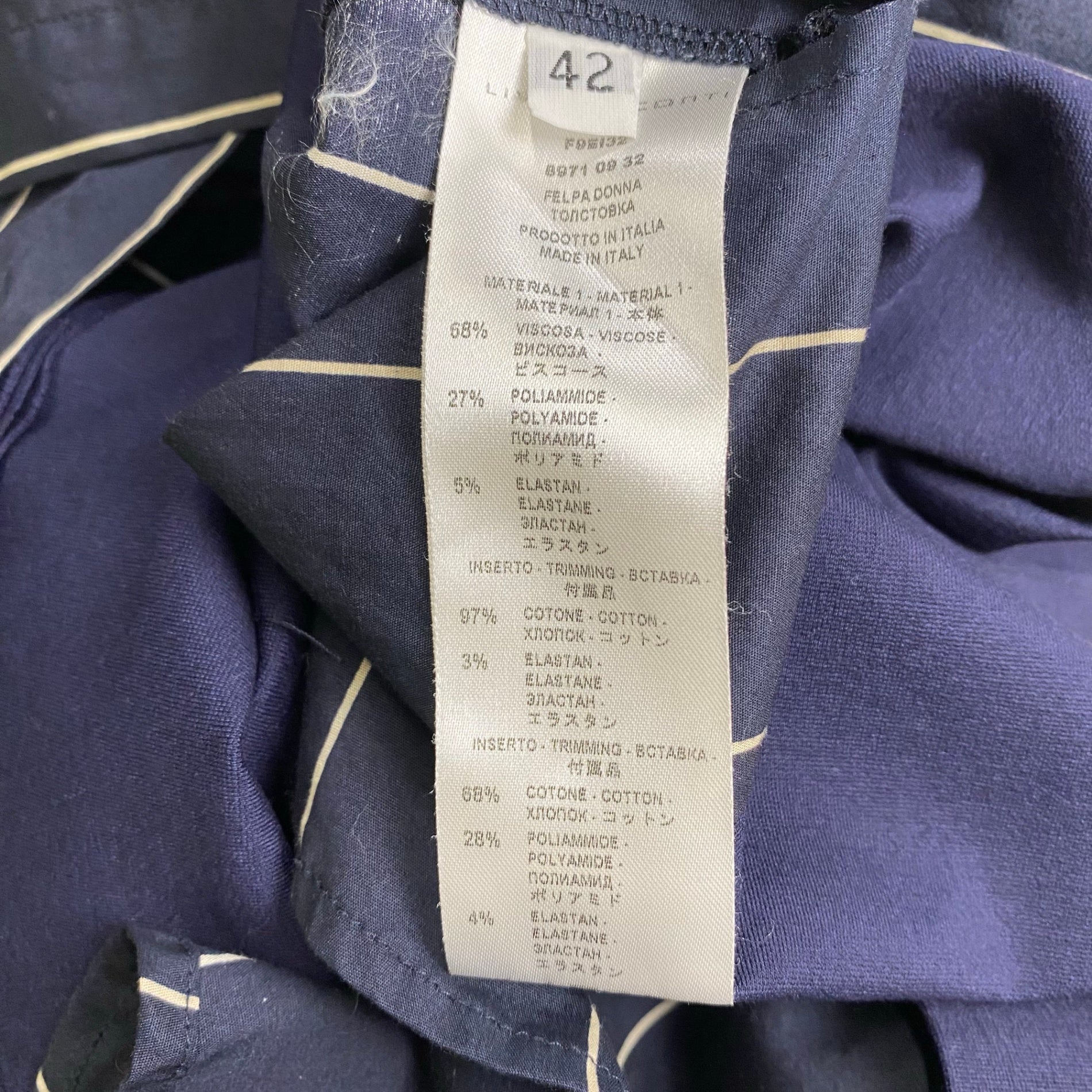 LIVIANA CONTI リビアナ コンティ / シャツMIXカットソー ネイビー ホワイト 参考定価：50,000程度 SIZE:44