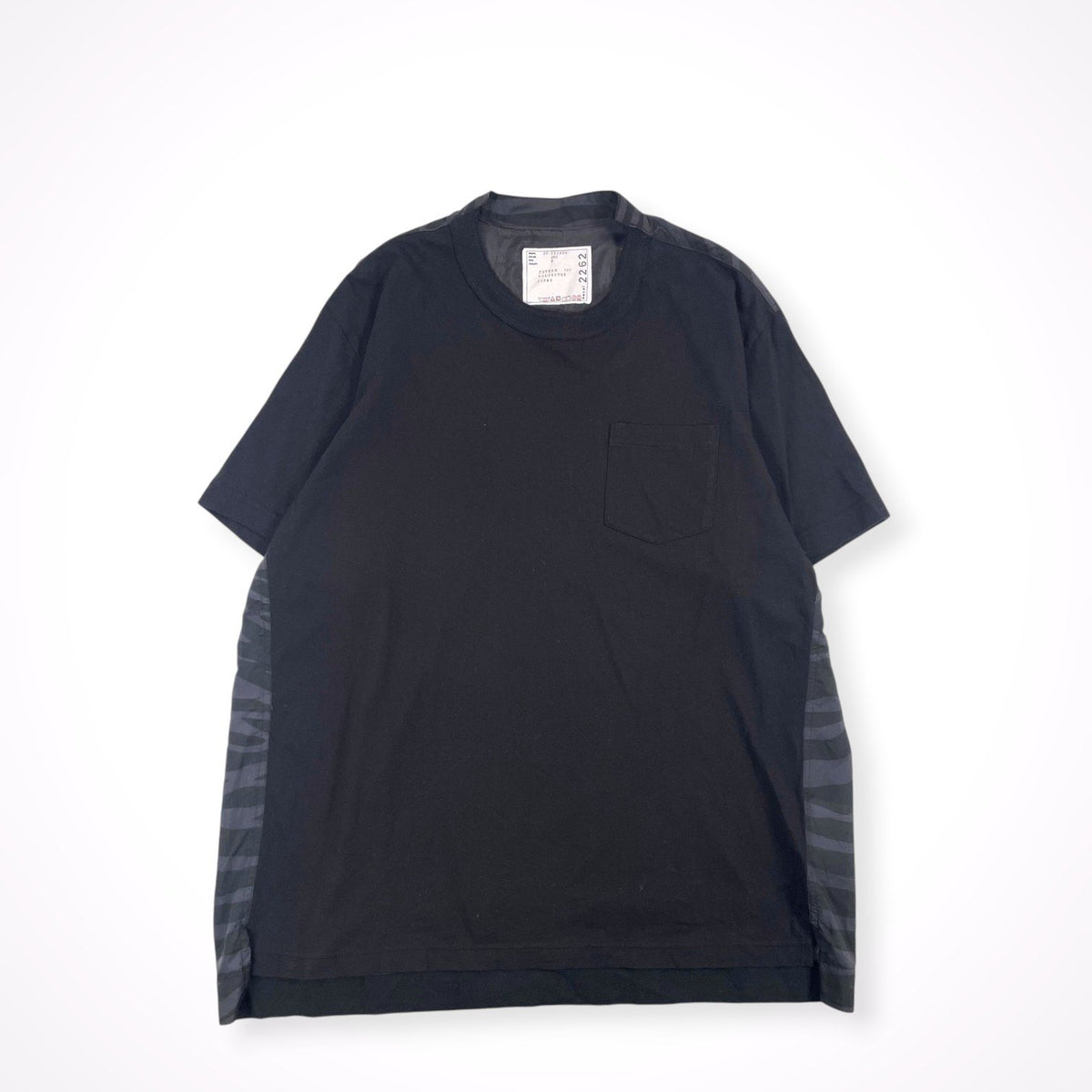 sacai / ゼブラ柄切替ポケットTシャツ 参考定価：45,000程度 SIZE:2