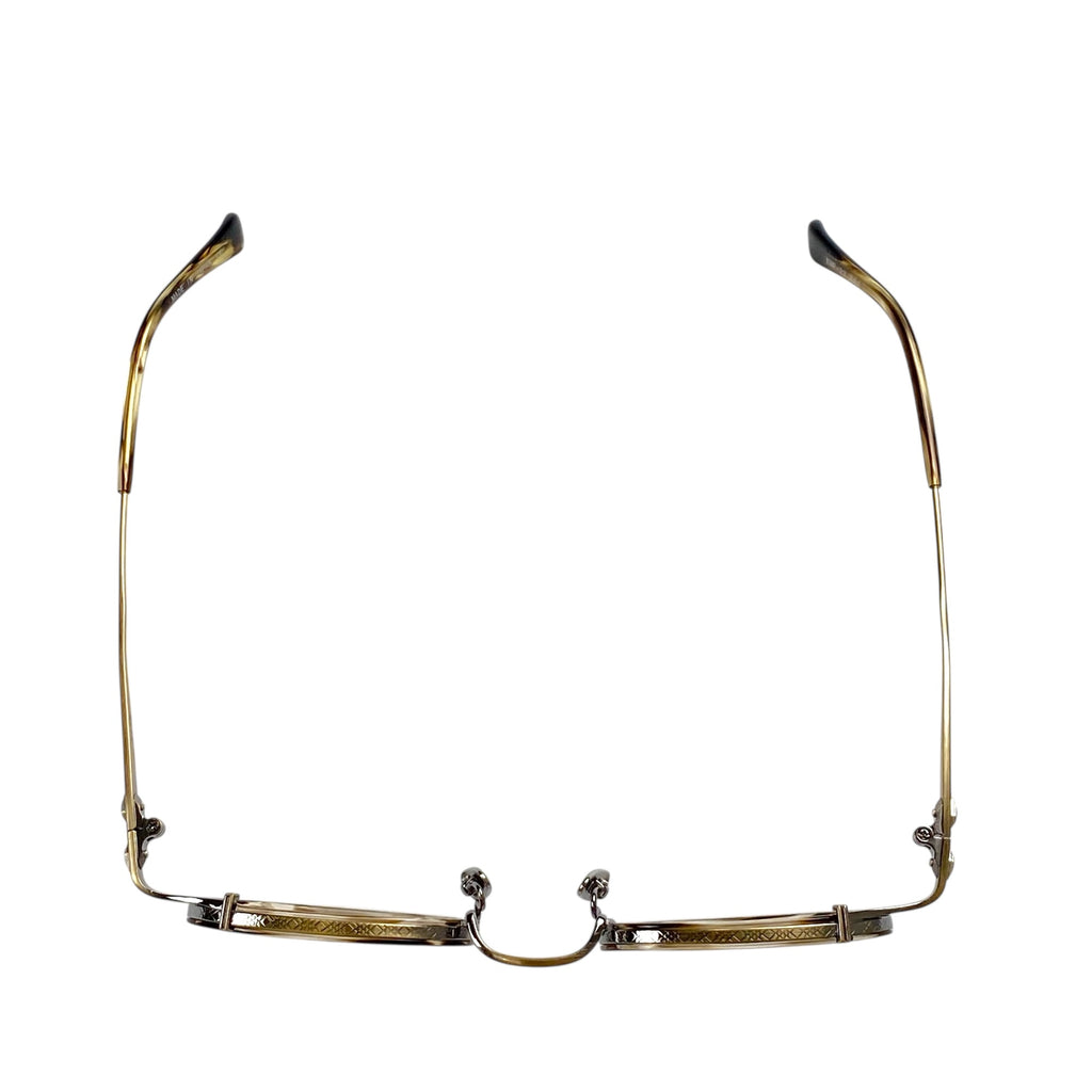 【極美品】 金子眼鏡 premium / KMP-22 シルバーコンビ 伊達メガネ 度なしクリアレンズ