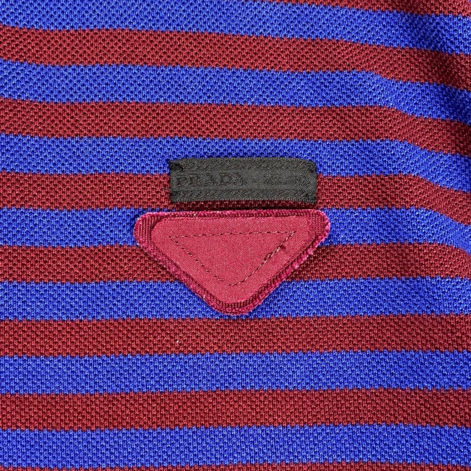 PRADA プラダ / ボーダー ポロシャツ 三角ロゴプレート ユニセックス UJM730 SIZE:XS