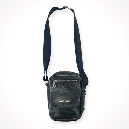 DIESEL / 本革 レザーショルダーバッグ ブラック