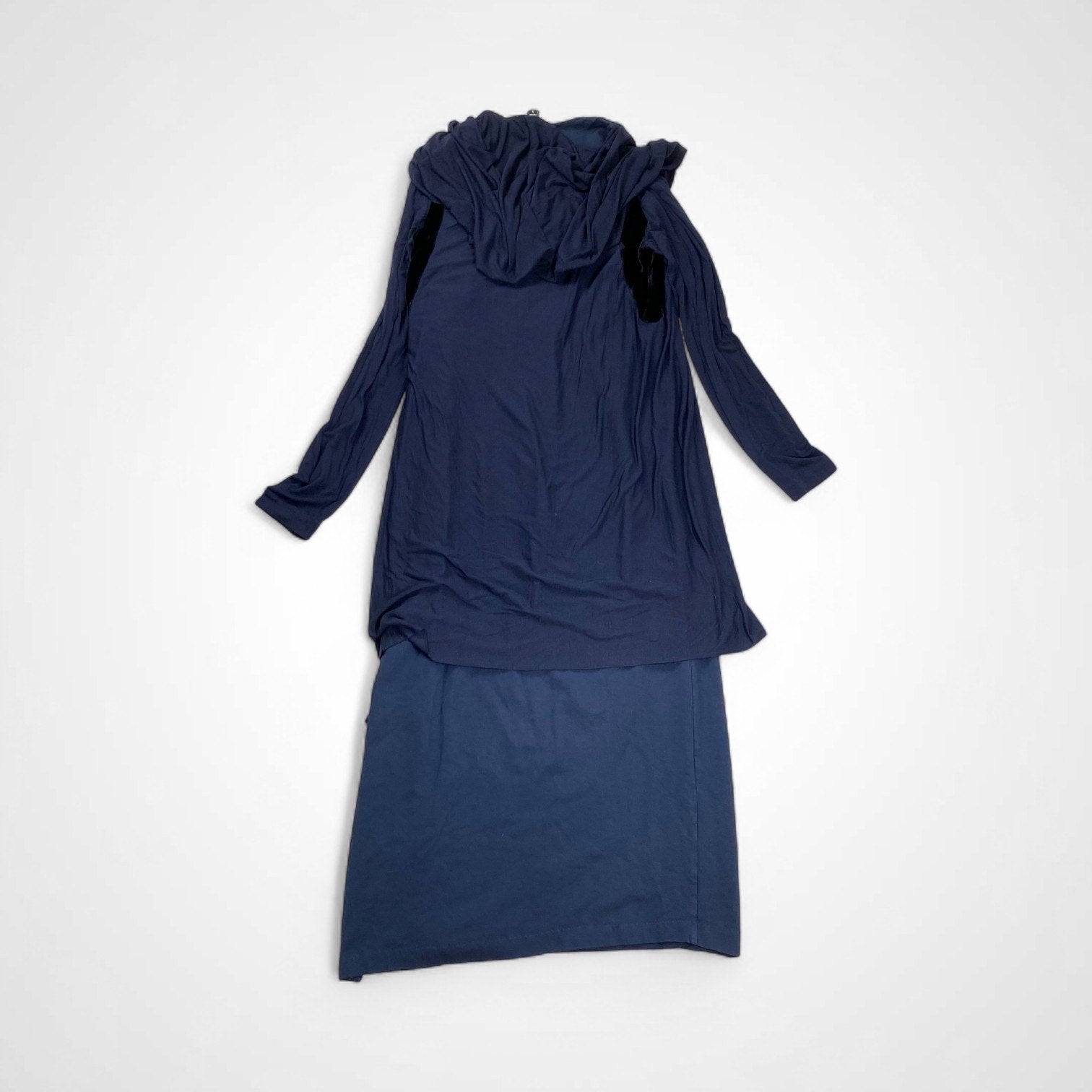 EUROPIAN CULTURE ヨーロピアン カルチャー / ロイヤルダイ ドッキングワンピース 長袖 参考定価：30,000程度 SIZE:S