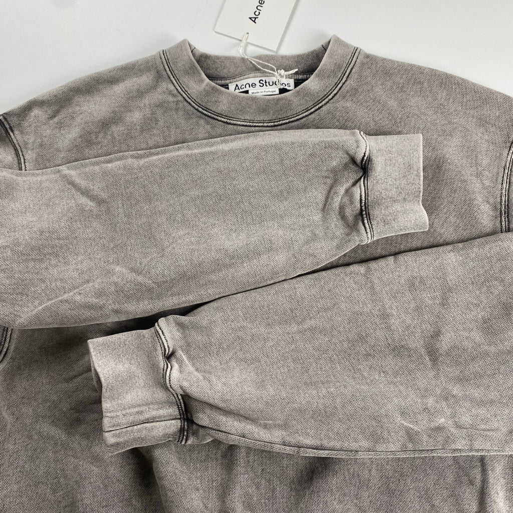 【タグ付】 Acne Studios アクネストゥディオズ / Blurred Logo Sweatshirt 短丈 スウェット ロゴ Faded Grey 23AW 参考定価：59,000+tax SIZE:S