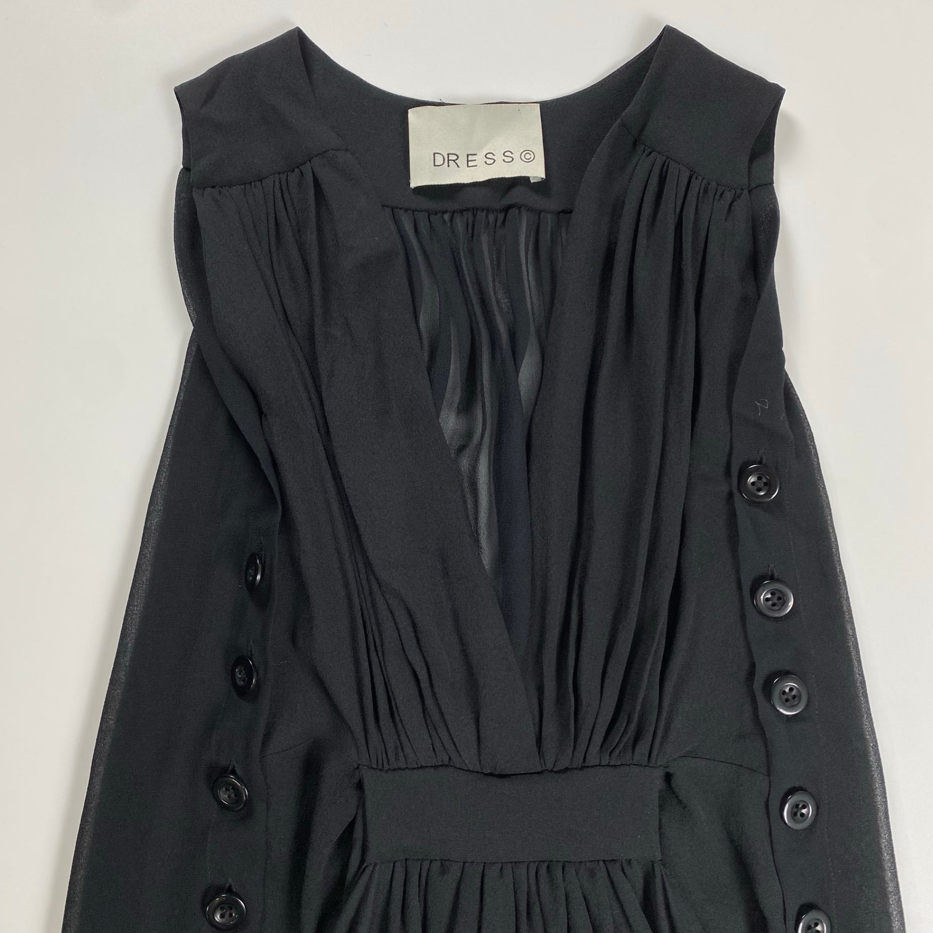 FUTURE CLASSICS フューチャークラシックス / シルク100％ ノースリーブワンピース ブラック イギリスブランド SIZE:8(M程度)