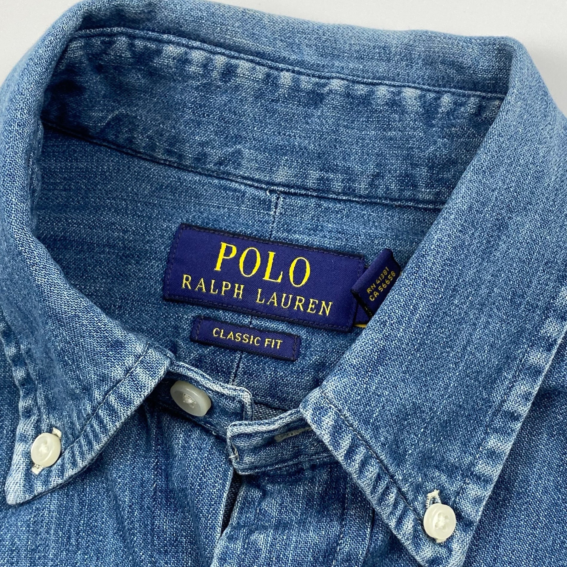 POLO RALPH LAUREN ポロ ラルフローレン / ボタンダウン デニムシャツ ポニー刺繍 SIZE：XS