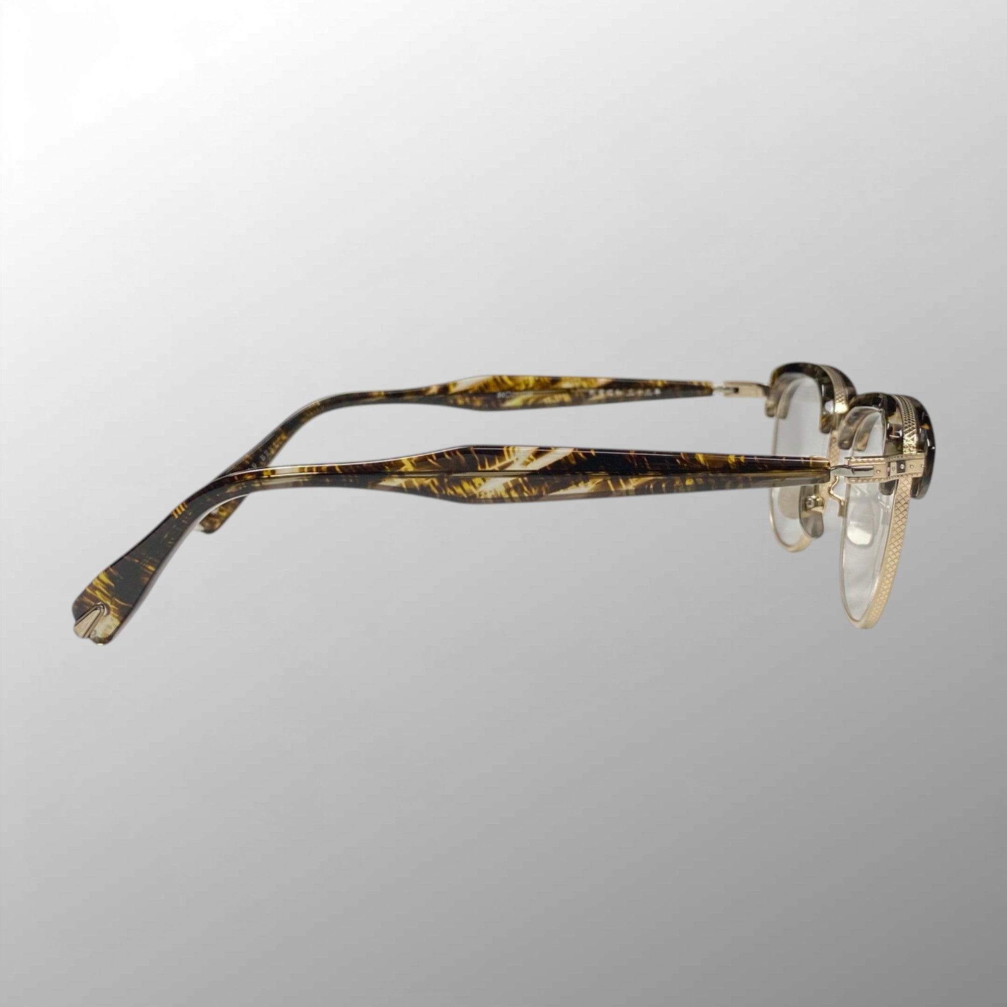 金子眼鏡 「PREMIUM」ライン / サーモント シルバーコンビ ブラウンイエロー 度なしクリアレンズ  参考定価：82,000+tax