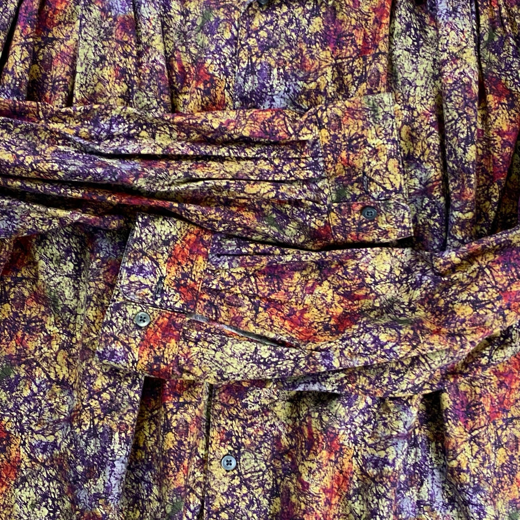 AiE エイアイイー NEPENTHES ネペンテス / ペインターシャツ Marble batik Print 総柄 ギャザー  SIZE:XL