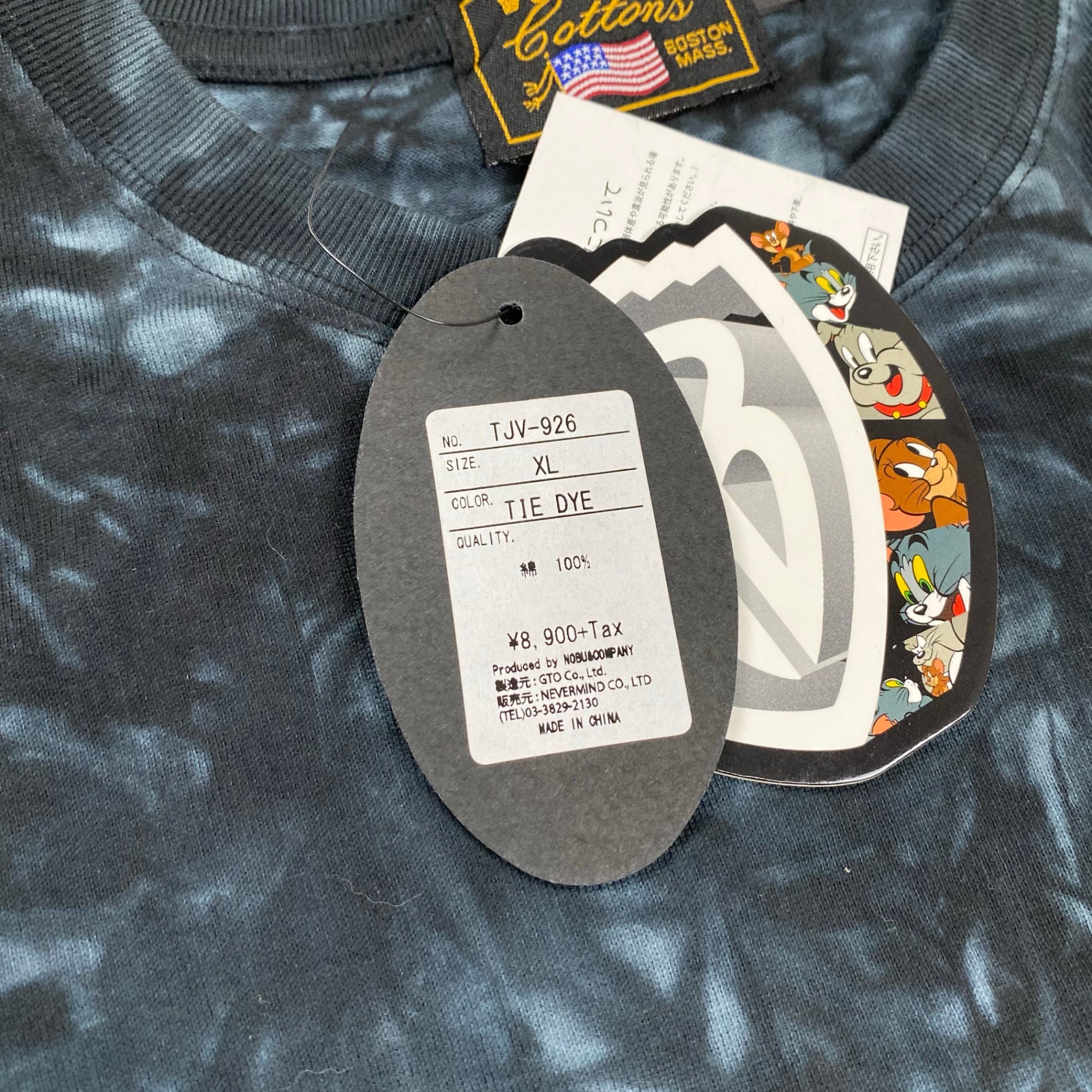 vanson × TOM&JERRY バンソン トムとジェリー / 長袖Tシャツ ワッペン デコレーション タイダイ 未使用 SIZE:XL