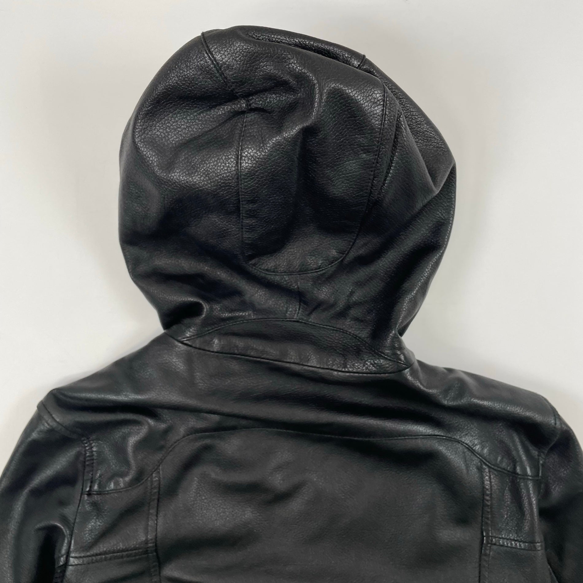 HELMUT LANG / アシンメトリーレザーフーディ 09年製 SIZE:S