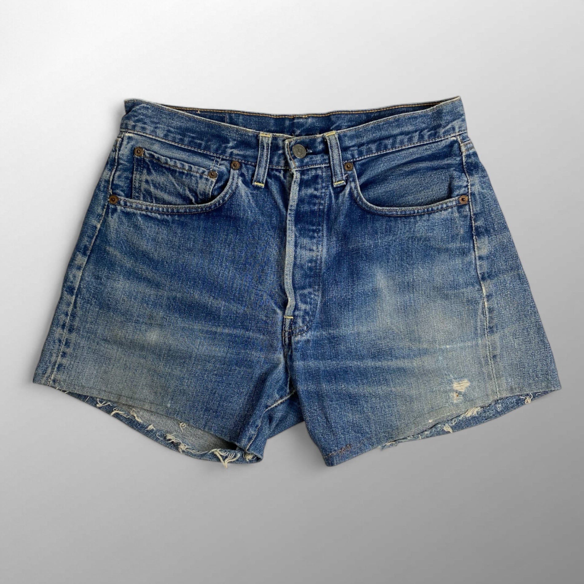 60s Levi's リーバイス / 501 BIG E カットオフ ハーフパンツ イエローステッチ 赤耳 SIZE：W79