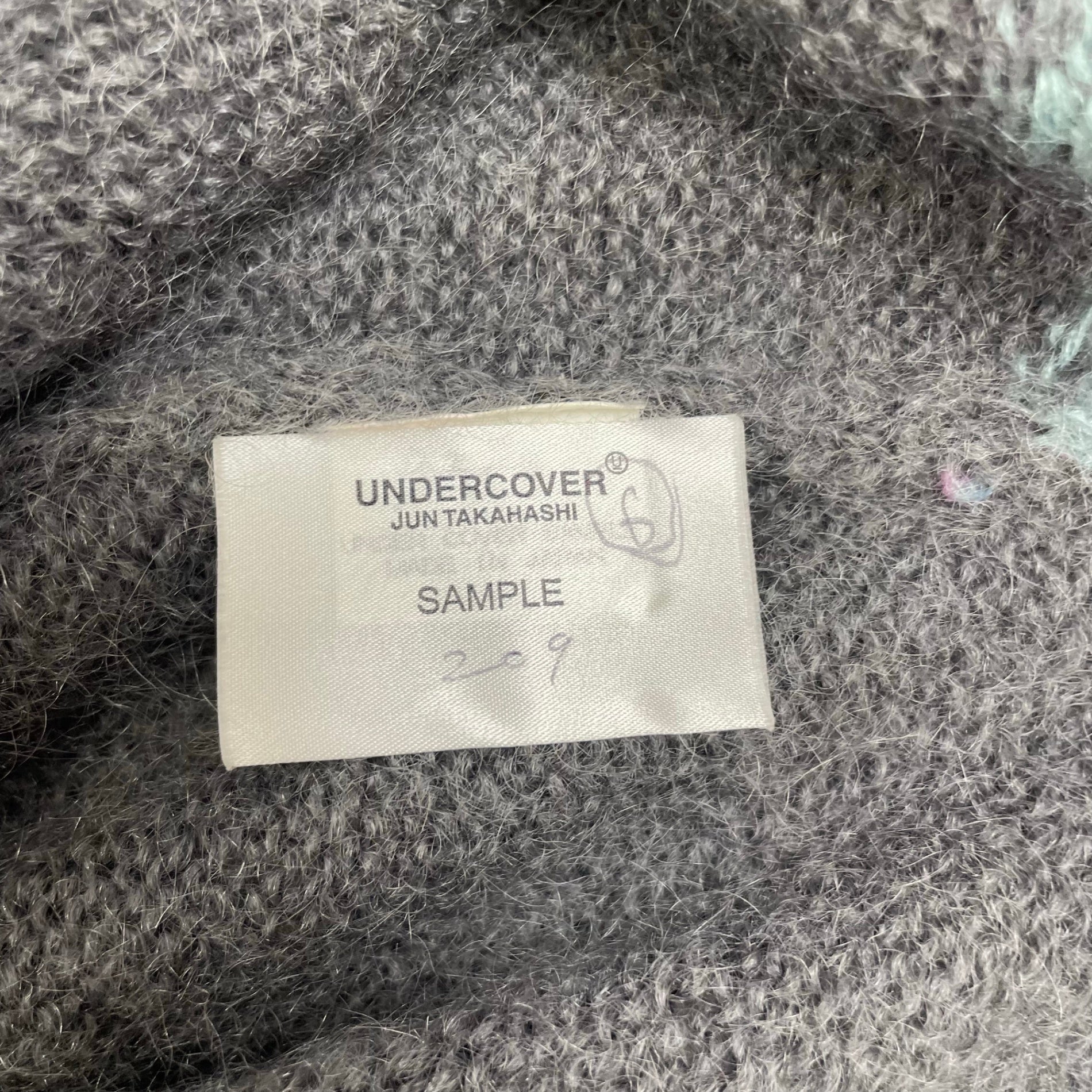 UNDERCOVER アンダーカバー /  裾端配色モヘアニット グレー 24AW SAMPLE SIZE:L程度