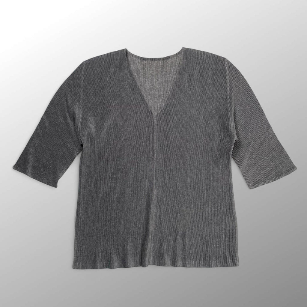 PLEATS PLEASE ISSEY MIYAKE プリーツプリーズ イッセイミヤケ / プリーツVネックカットソー PP02-FK117 SIZE:3(L程度)