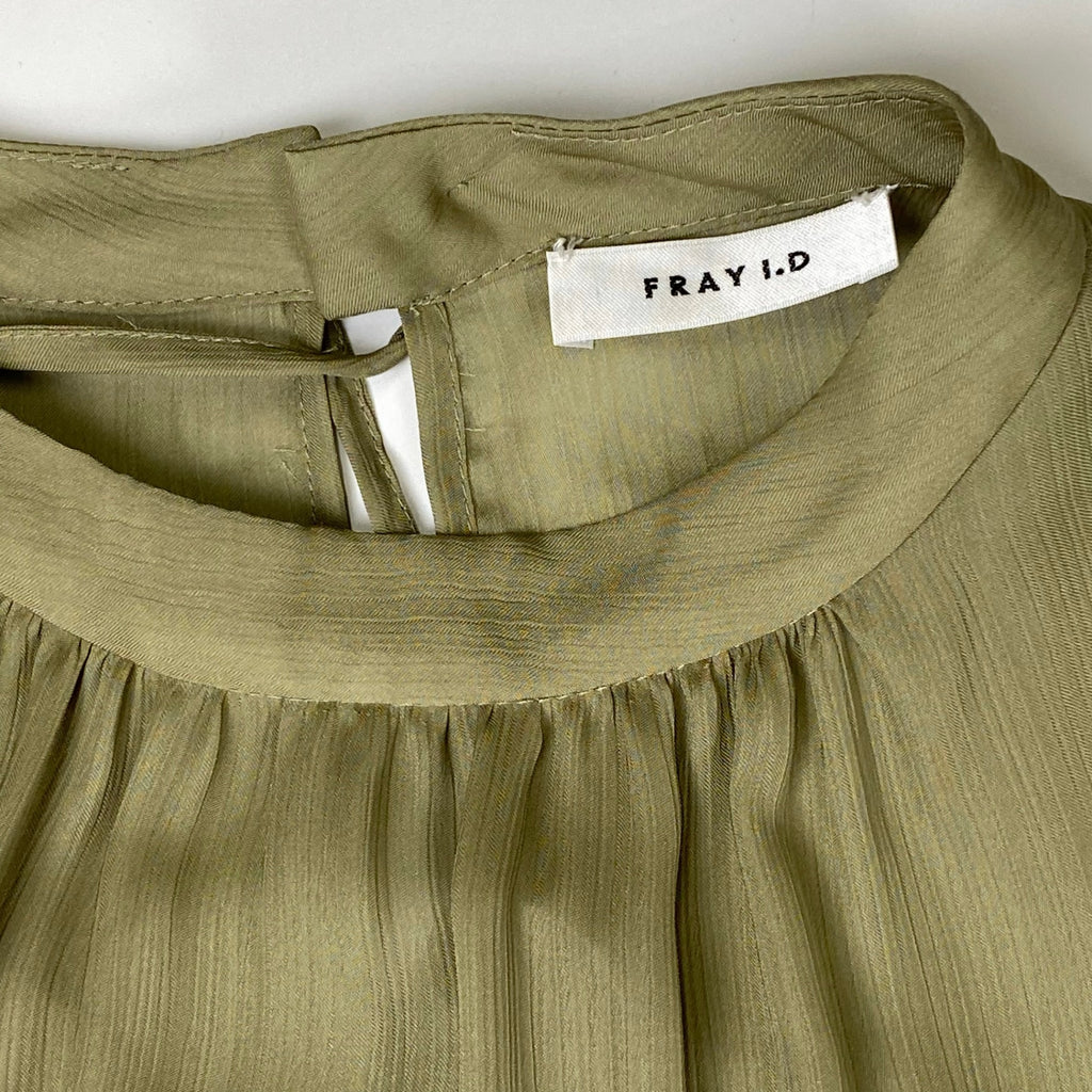 FRAY ID フレイアイディー / サテン楊柳ティアードワンピース オケージョン ペチコート付 参考定価：23,000+tax SIZE：1(S程度)