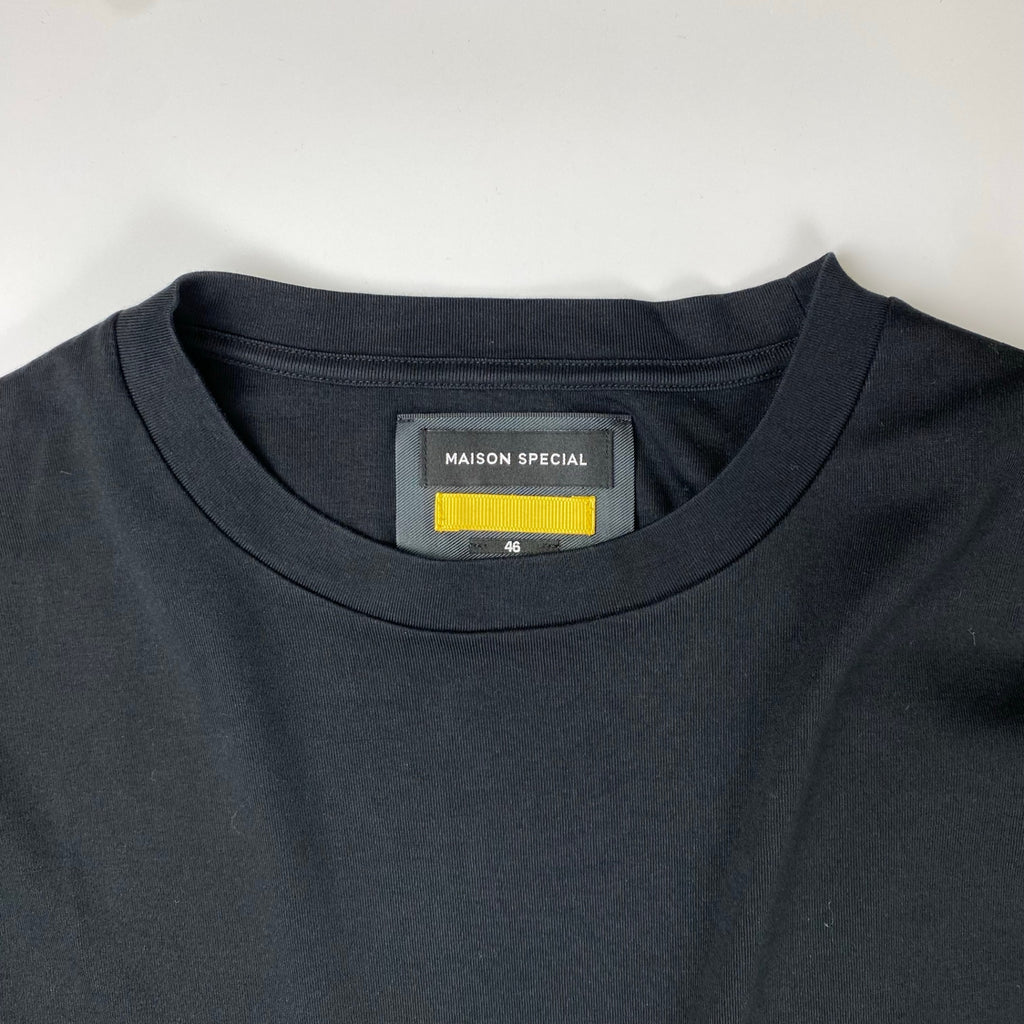 MAISON SPECIAL メゾンスペシャル / LOTUSウルトラファインスムースプライムオーバーロングカットソー ブラック SIZE：46(L程度)