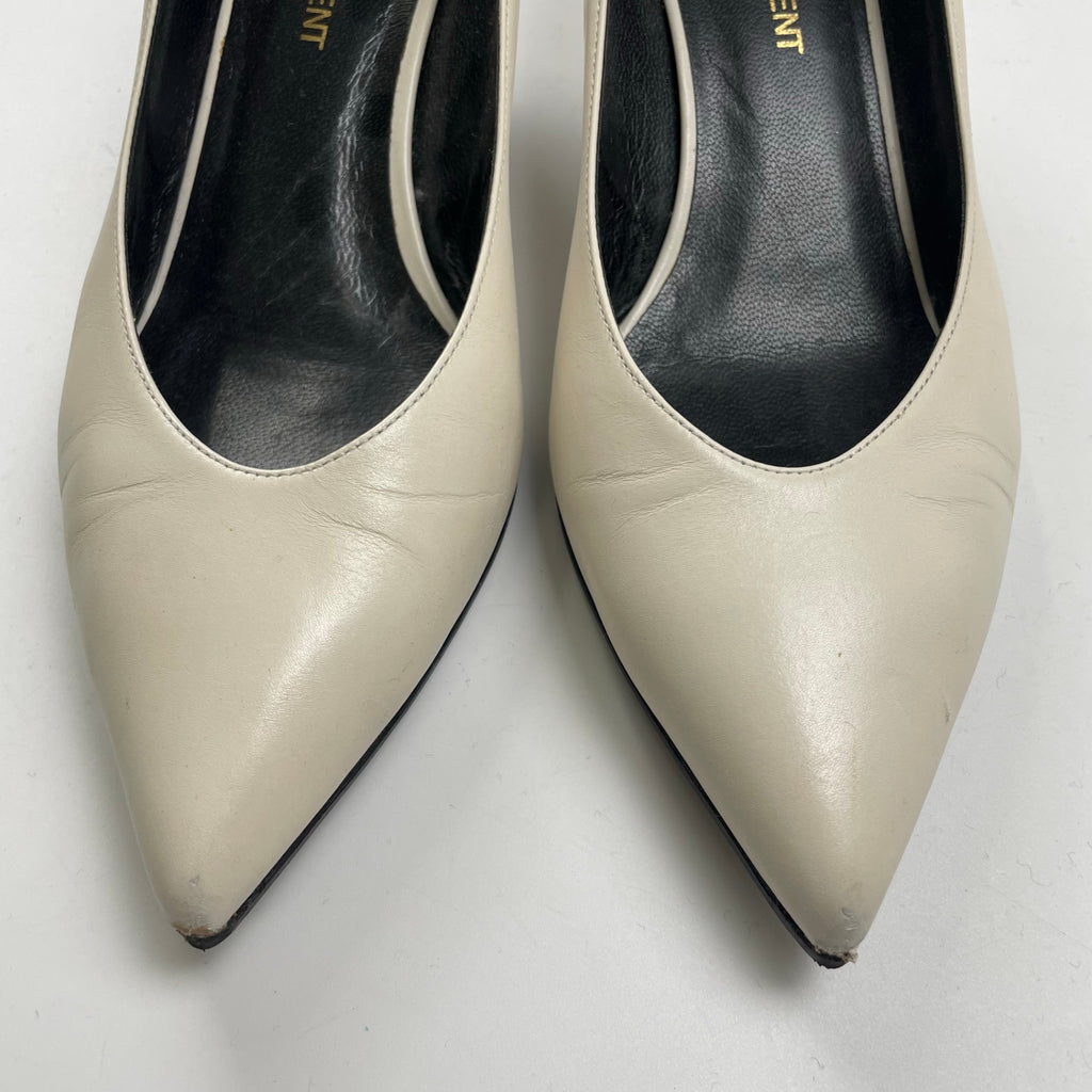 SAINT LAURENT PARIS サンローランパリ / レザーパンプス ホワイト 参考定価：90,000程度 SIZE：36 1/2