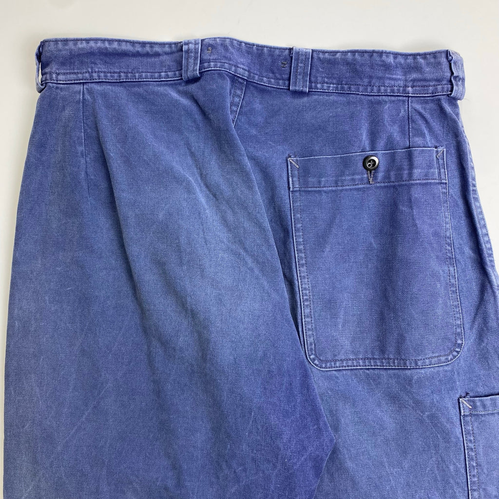 60s FRENCH VINTAGE / 1タック レイルマンパンツ 片ポケ フェード ツールポケット SIZE:W80cm