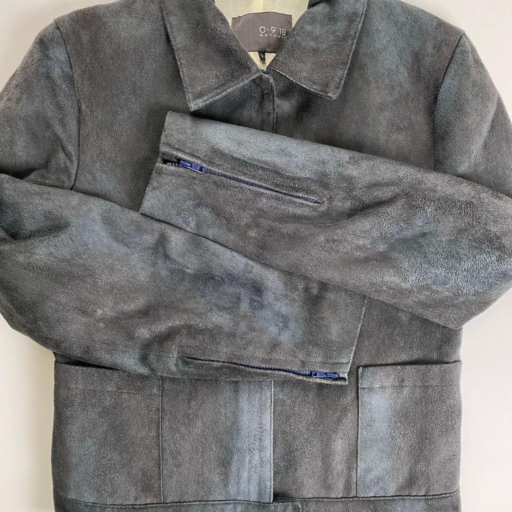 VINTAGE ABAHOUSE アバハウス O・9 18 / 短丈 ダーティ加工 ヴィンテージエコレザージャケット SIZE:2(M程度)