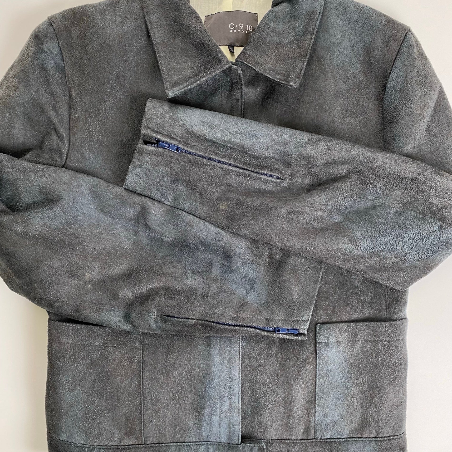 VINTAGE ABAHOUSE アバハウス O・9 18 / 短丈 ダーティ加工 ヴィンテージエコレザージャケット SIZE:2(M程度)