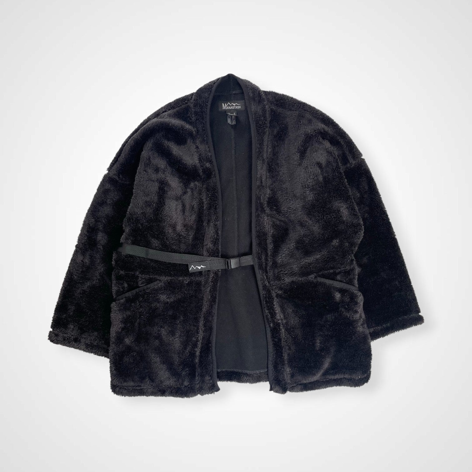 MANASTASH マナスタッシュ / 半纏フリースジャケット キモノ ブラック  SIZE:M