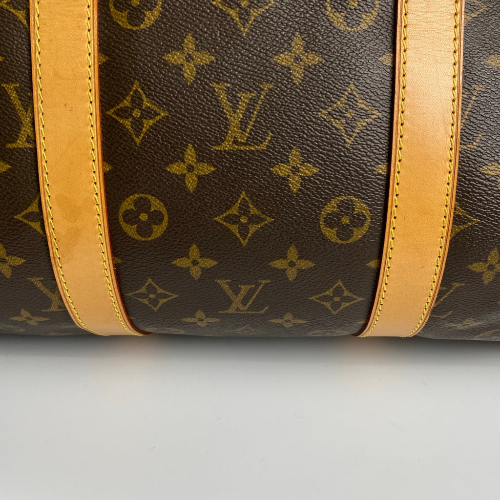 【鑑定済・美品】 LOUIS VUITTON ルイ ヴィトン / キーポル55 M41424 ボストンバッグ モノグラムキャンバス ブラウン 茶