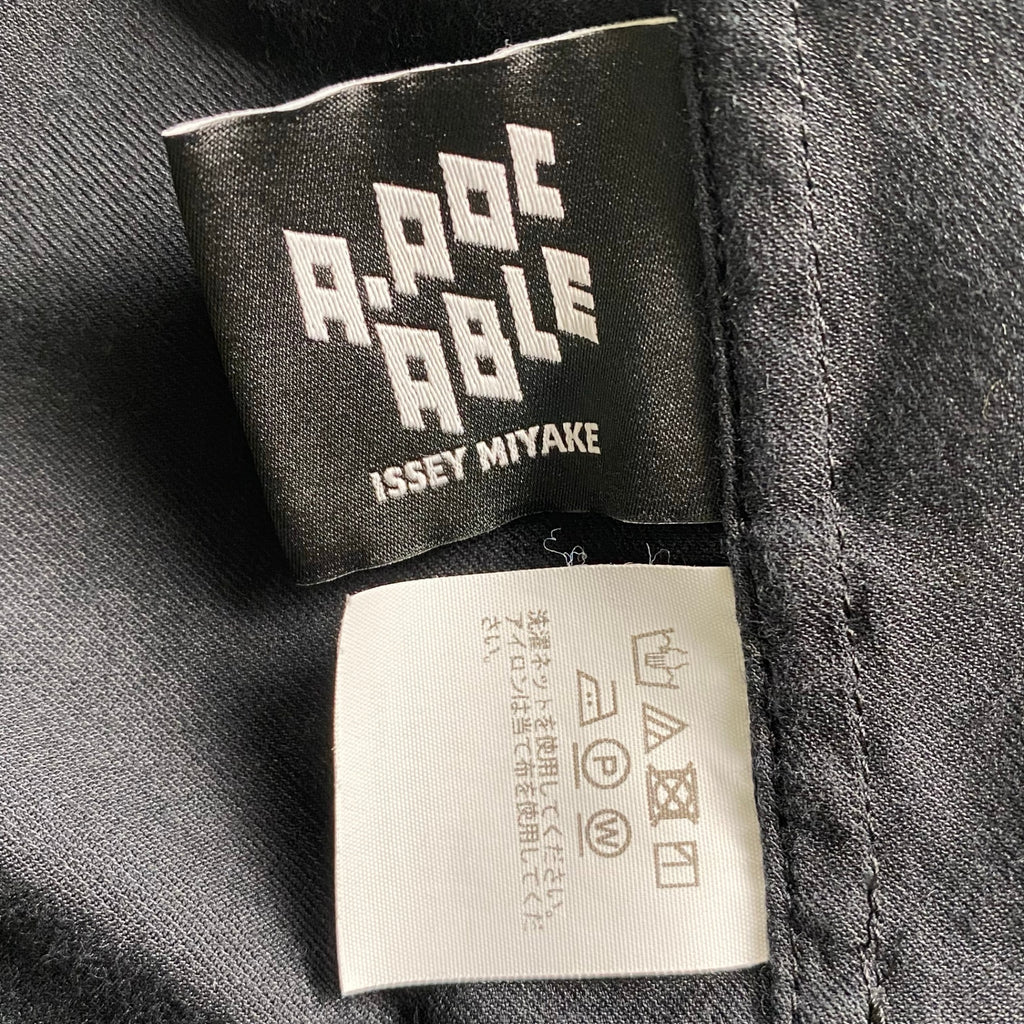 A-POC ABLE ISSEY MIYAKE エイポック エイブル イッセイミヤケ / ジオメトリックシャツ カラーレス 幾何学 グレー×ブラック SIZE:3