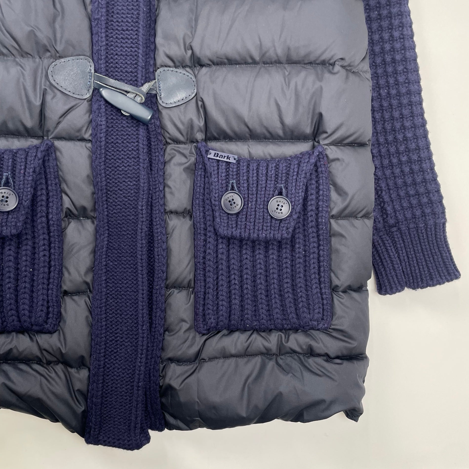 Bark バーク / ニットコンビダウンコート ネイビー 参考定価：100,000程度 SIZE：S