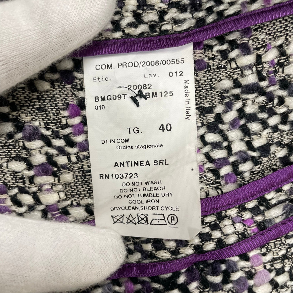 ARMANI COLLEZIONI アルマーニ コレッツォーニ / バージンウール ツイードビッグカラージャケット 参考定価：100,000程度 SIZE：40