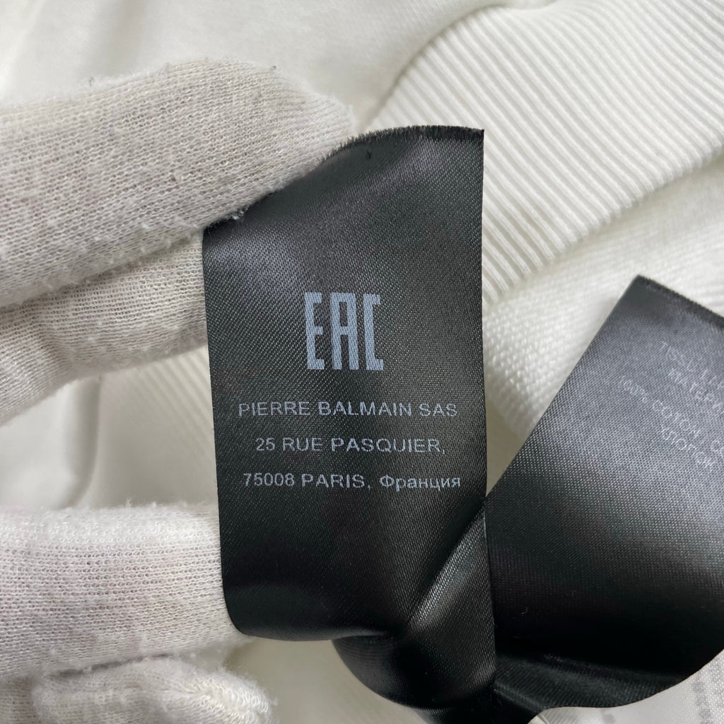 BALMAIN バルマン / プリントロゴラグランスウェット ホワイト 参考定価：69,000+tax SIZE:S